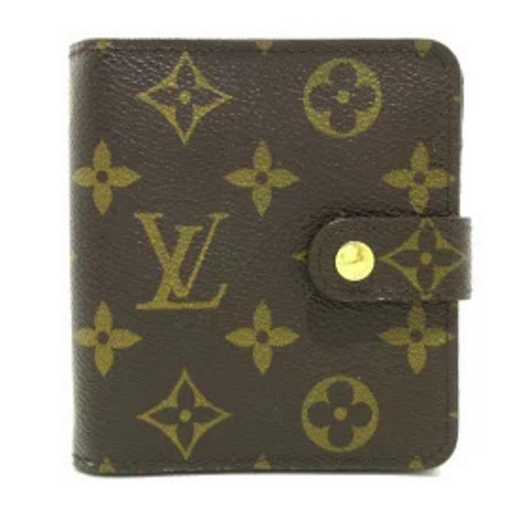 LOUIS VUITTON Compact Zip Bi fold Wallet Monogram Canvas